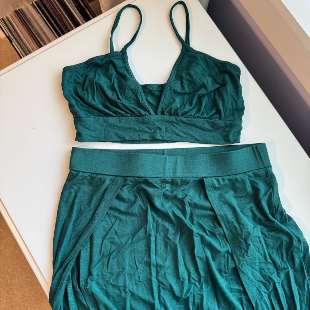 SHEIN Dark Green Skirt & Top Set
